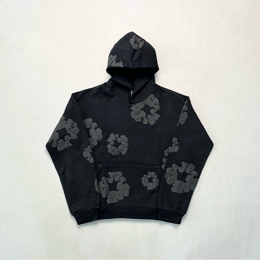 Black Floral Hoodie